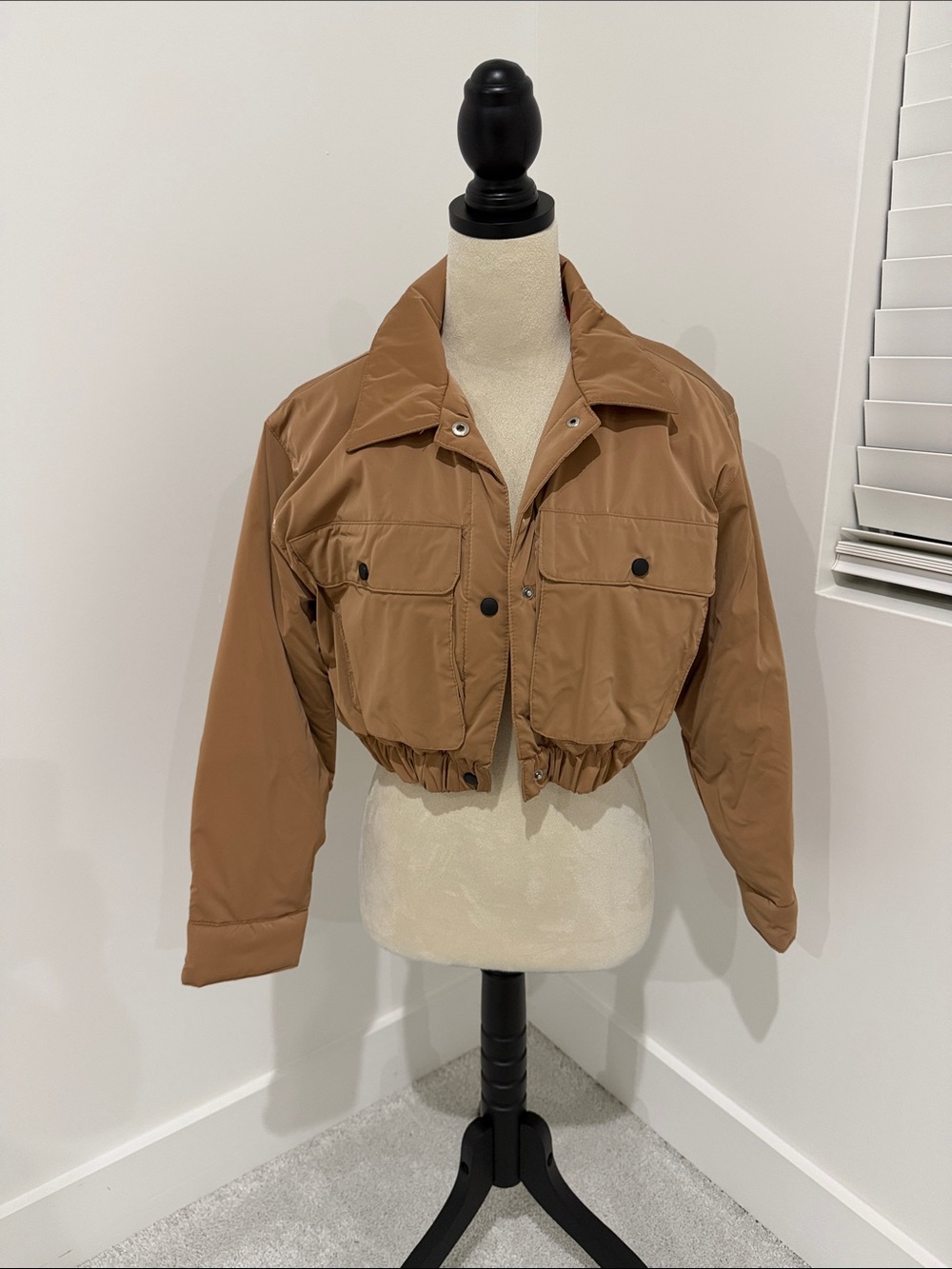 Cropped Tan Women's Jacket